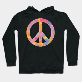 Peace Symbol Color Sponge Splash Look Hoodie